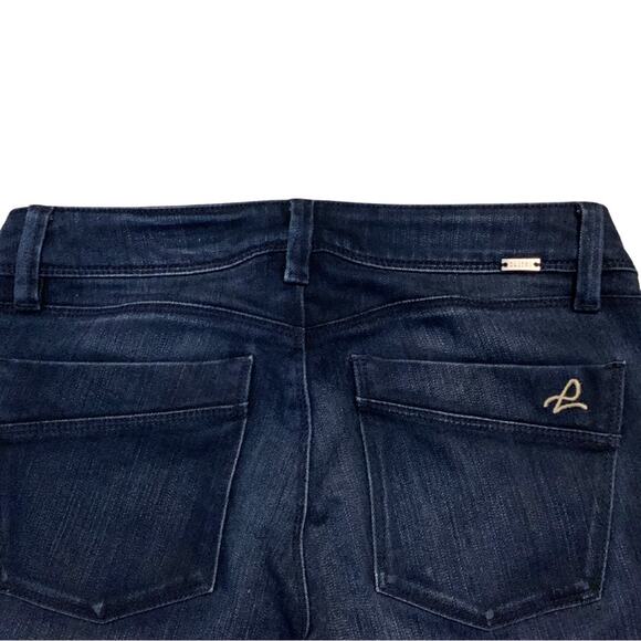 DL1961 Cindy Slim Boot Jeans Size 24 Stretch Dark Wash Blue Low Rise Bootcut Y2K - Picture 6 of 9